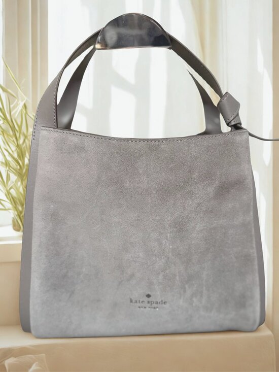kate spade Handbags - Kate Spade Somerton Street Caryl Hobo Gray Suede NWT